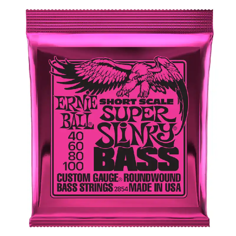 In Demand Ernie Ball Super Slinky Nickel Wound 40-100 Bass Guitar Strings, Short Scale