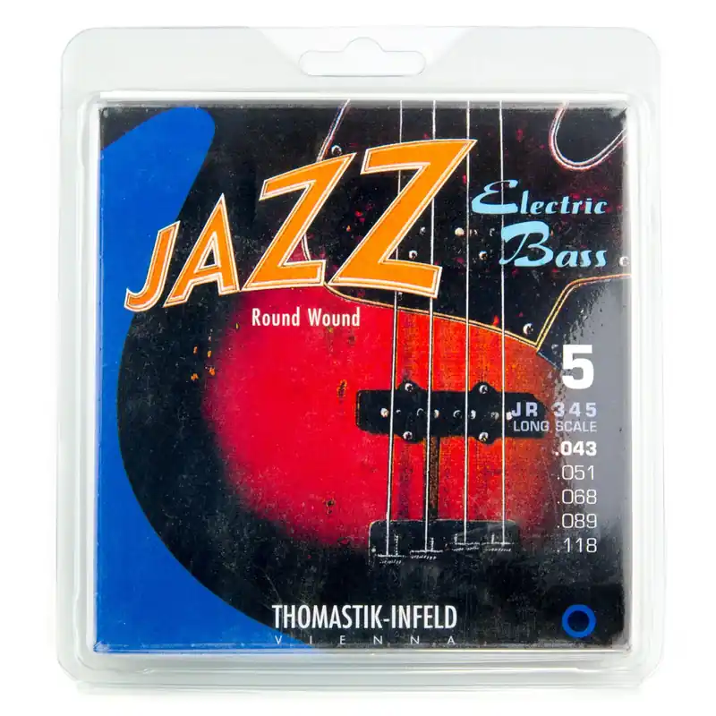 Order Now Thomastik-Infeld Jazz Roundwound Nickel Wound 43-118 5-String Bass Guitar Strings, Long Scale [JR345]
