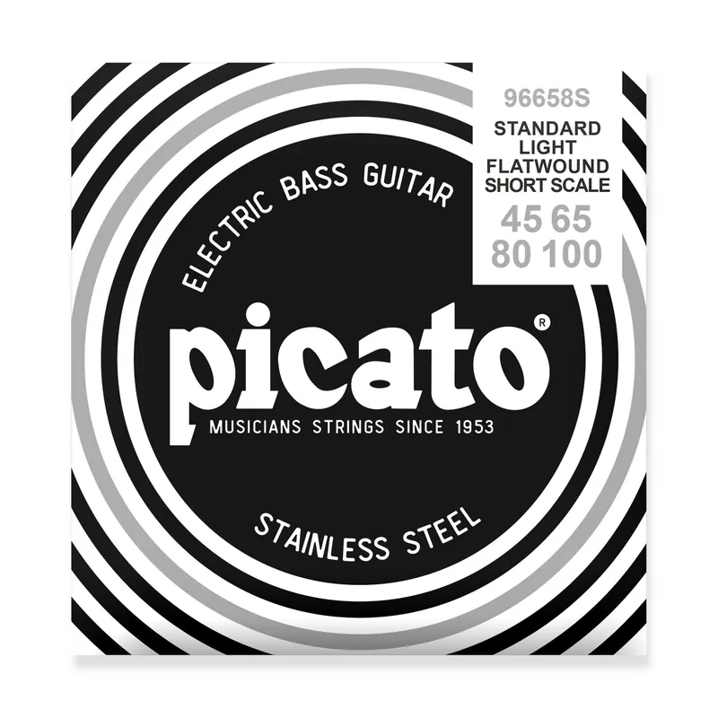 Buy Online Picato Stainless Steel Flatwound 45-100 Bass Guitar Strings, Short Scale