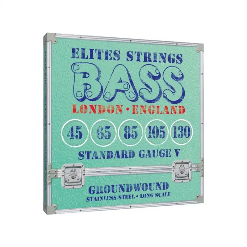 Limited Time Elites Groundwound Stainless Steel 45-130 5-String Bass Guitar Strings, Long Scale