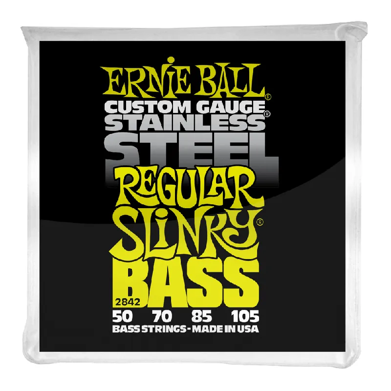 Today Only Ernie Ball Stainless Steel Regular Slinky 50-105 Bass Guitar Strings, Long Scale