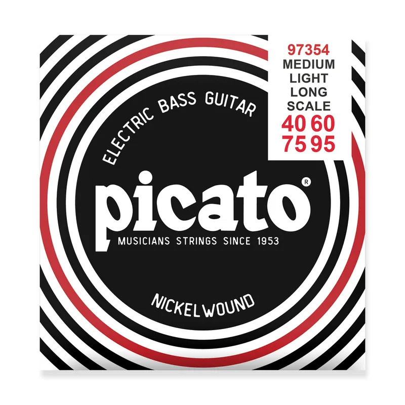 Picato Nickel Roundwound 40-95 Bass Guitar Strings, Long Scale Buy Direct