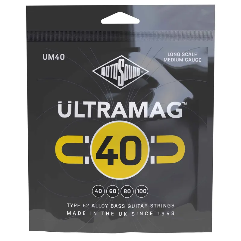 Best Price Rotosound Ultramag Alloy-52 Wound 40-100 Bass Guitar Strings, Long Scale [UM40]