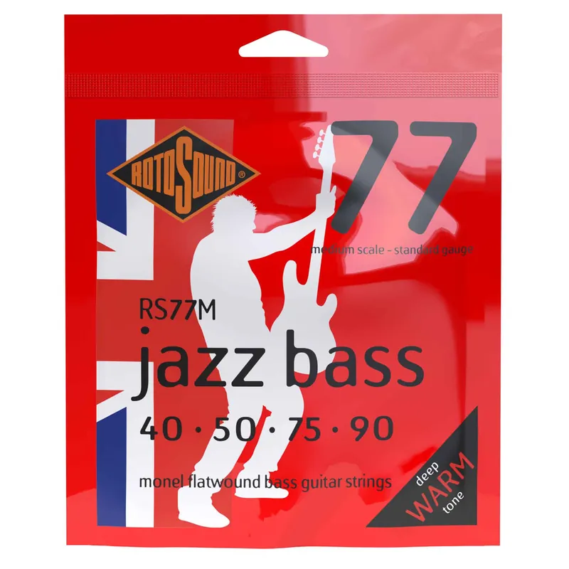 Best Seller Rotosound Jazz Bass Flatwound Monel 40-90 Bass Guitar Strings, Medium Scale [RS77M]