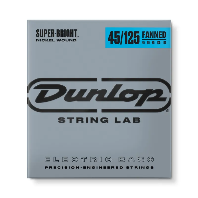 Best Seller Jim Dunlop Super Bright Nickel 45-125 Fanned Fret 5-String Bass Guitar Strings