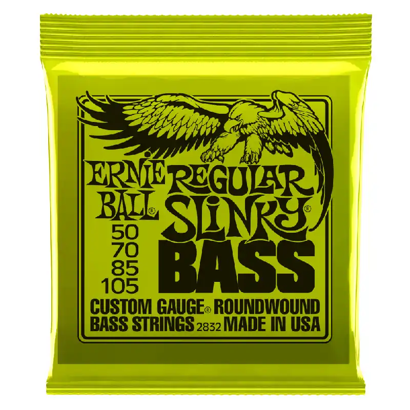 Professional Grade Ernie Ball Regular Slinky Nickel Wound 50-105 Bass Guitar Strings, Long Scale