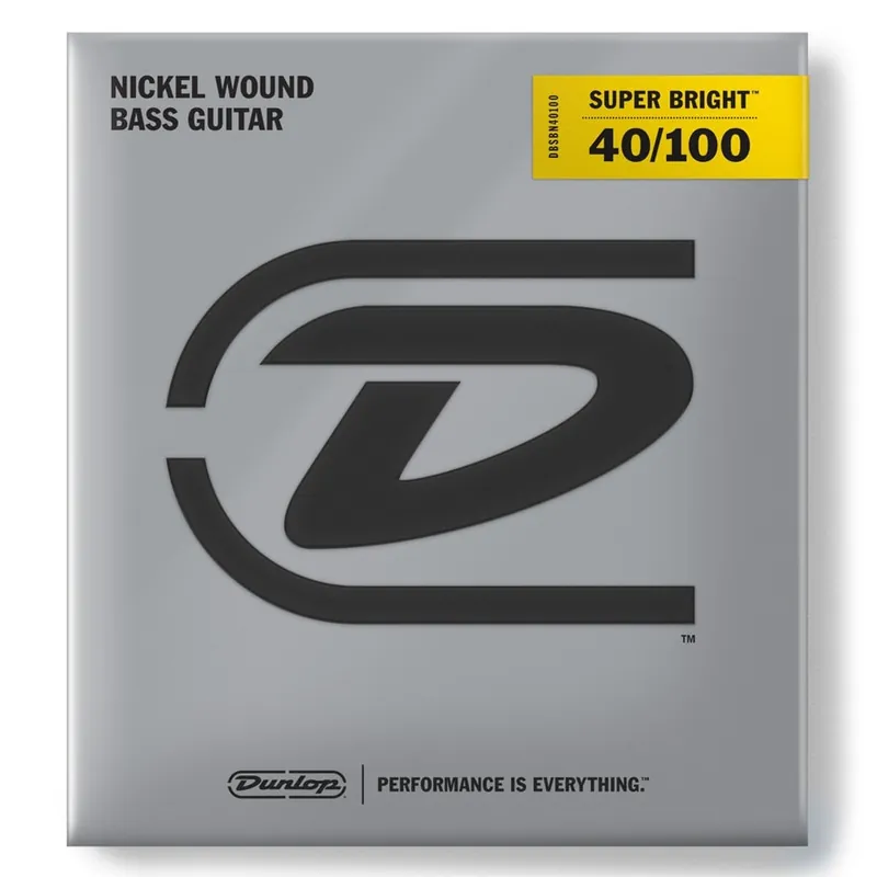 Affordable Jim Dunlop Super Bright Nickel 40-100 Bass Guitar Strings, Long Scale
