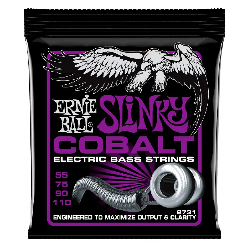 Buy Direct Ernie Ball Cobalt Power Slinky 55-110 Bass Guitar Strings, Long Scale