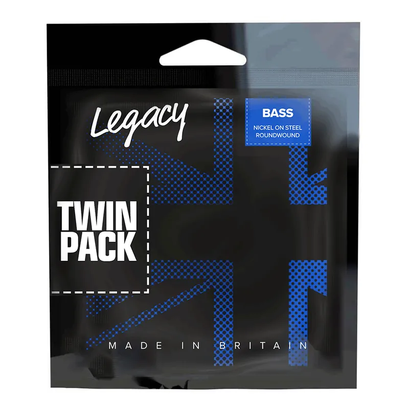 Top Pick Legacy Nickel Round Wound Nickel 45-105 Bass Guitar Strings, Twin Pack