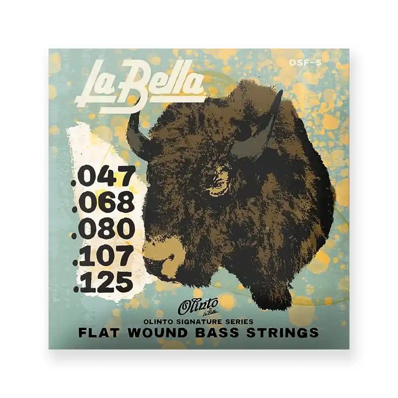 Hot Deal La Bella Olinto 5-String Signature Flat Wound 47-125 Bass Guitar Strings