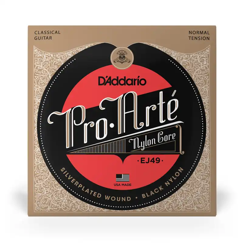 Hassle-Free Returns D'Addario Pro-Arté EJ49 Normal Tension Classical Guitar Strings w/ Black Nylon Trebles