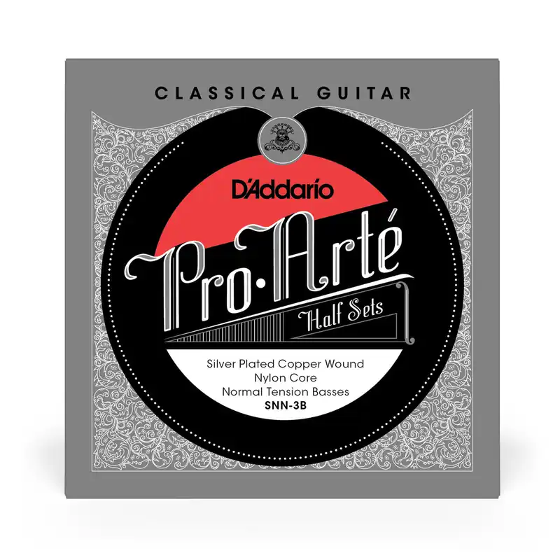 Original D'Addario SNN-3B Pro-Arté Silver-Plated Copper Classical Guitar Basses (EJ45 Half Set)