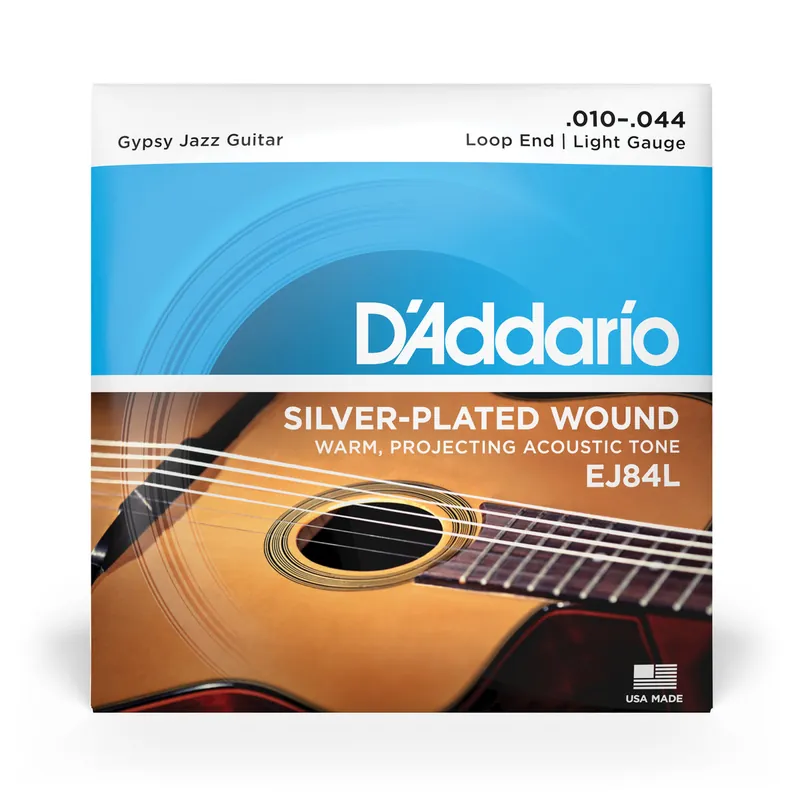 D'Addario EJ84L Gypsy Jazz 10-44 Acoustic Guitar Strings, Loop-End, Light Today Only