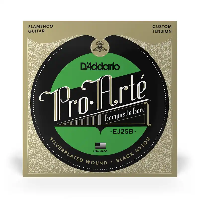 D'Addario EJ25B Flamenco Silverplated Wound Black Nylon Guitar Strings Hassle-Free Returns