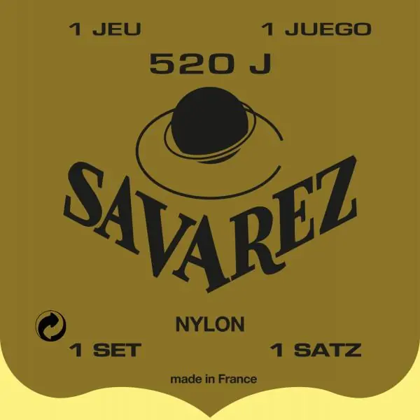 Savarez 520J Yellow Card Classical Guitar Strings, High Tension While Supplies Last
