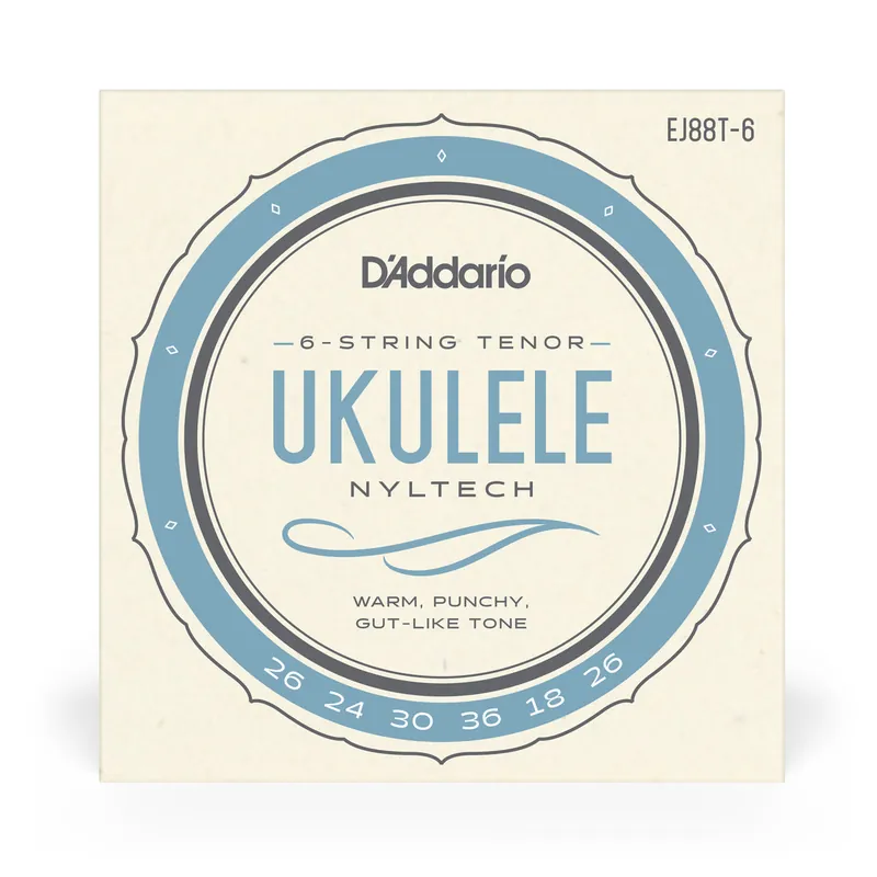 D'Addario EJ88T-6 Nyltech Ukulele Strings 6-String Tenor GCEA Popular