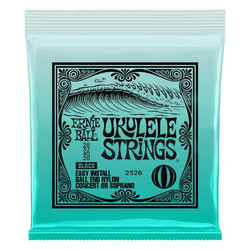 Flash Sale Ernie Ball Concert/Soprano Ukulele Strings, Black Nylon, Ball End