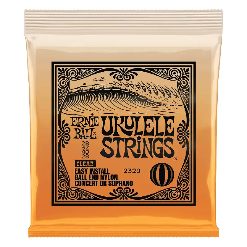 Ernie Ball Concert/Soprano Ukulele Strings, Clear Nylon, Ball End Professional Grade