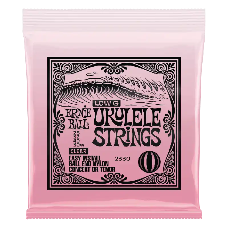 Ernie Ball Concert/Tenor (Low-G) Ukulele Strings, Clear Nylon, Ball End Holiday Sale