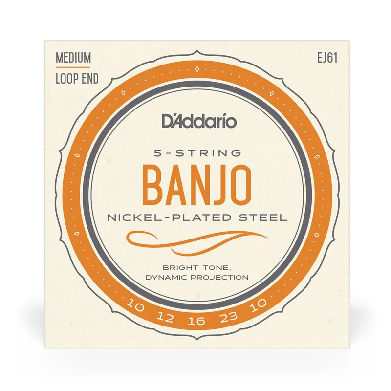 Seasonal Sale D'Addario EJ61 5-String Banjo Nickel Wound Loop End Strings - 10-23 Medium