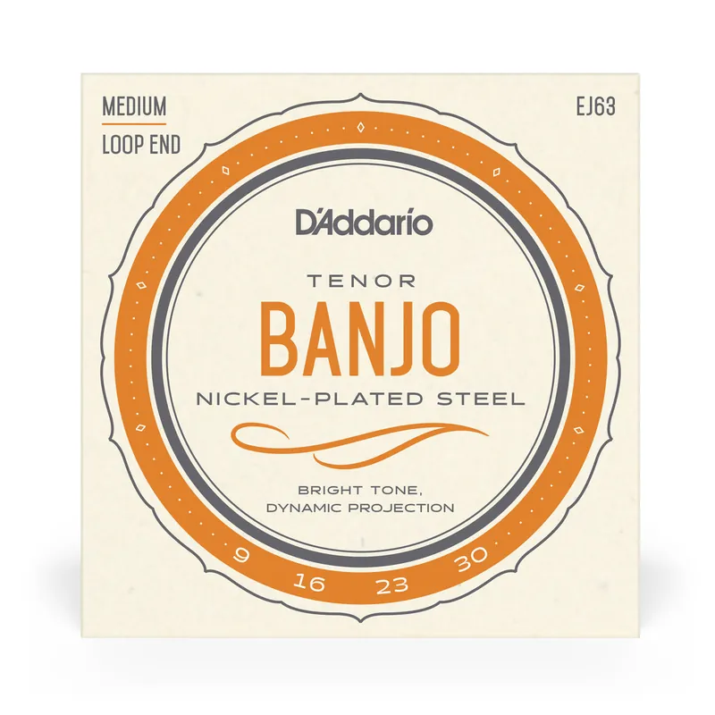 Genuine D'Addario EJ63 Tenor Banjo Strings, Nickel Wound, Loop End 9-30