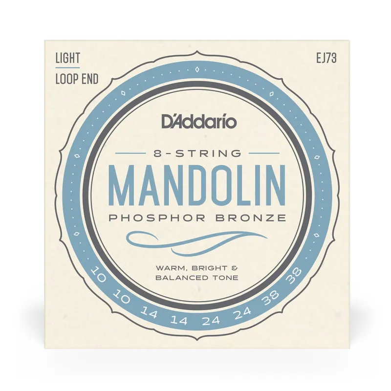 D'Addario EJ73 Phosphor Bronze 10-38 Mandolin Strings, Loop End Hassle-Free Returns