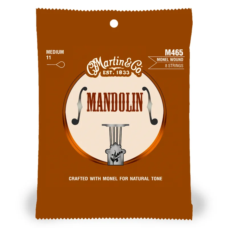 Trending Martin M-465 Monel Wound 11-40 Medium Mandolin Strings, Loop-End