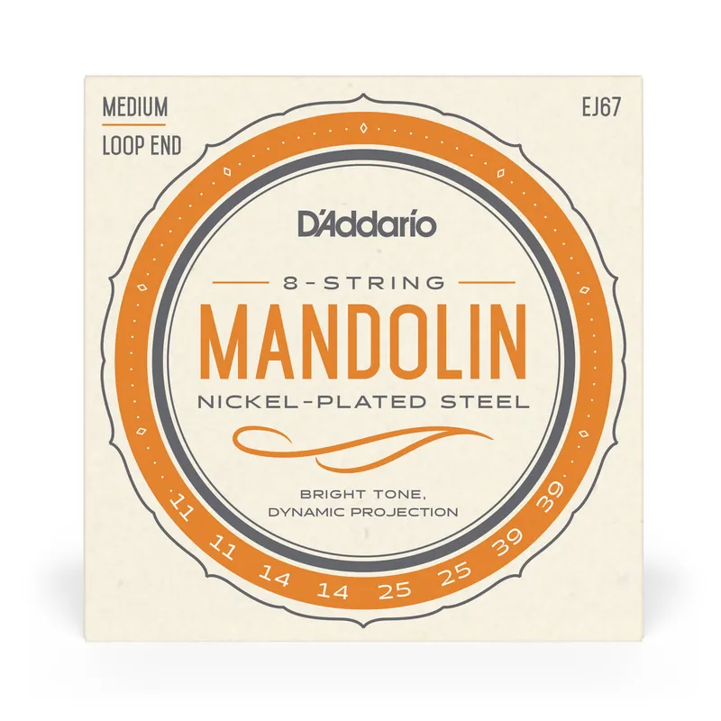 D'Addario EJ67 Nickel Wound Mandolin Loopend 11-39 Medium Strings High Quality