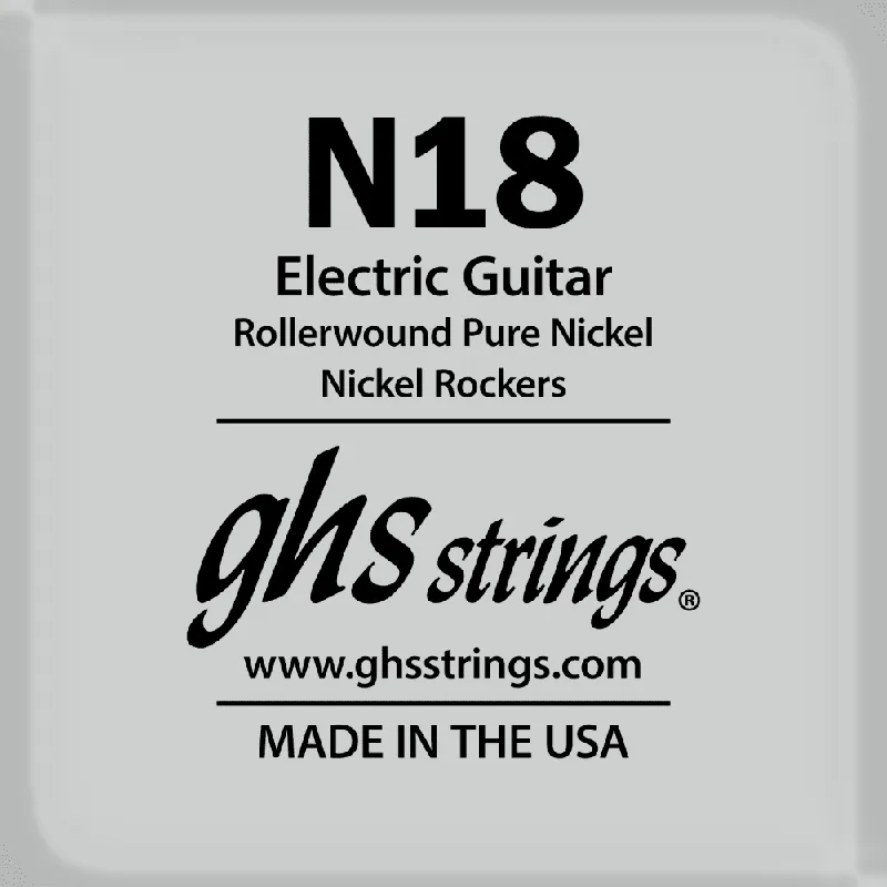 GHS Rollerwound Pure Nickel 18 (.018") Electric Guitar Single String Same Day Shipping