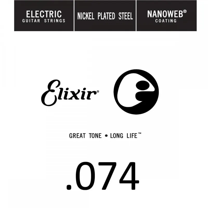 Elixir Nanoweb Nickel Wound 74 (.074") Electric Guitar Single String Best Price
