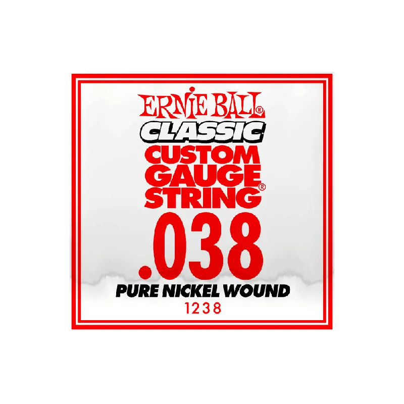 Certified Ernie Ball Classic Slinky Pure Nickel .038w Electric Guitar Single String