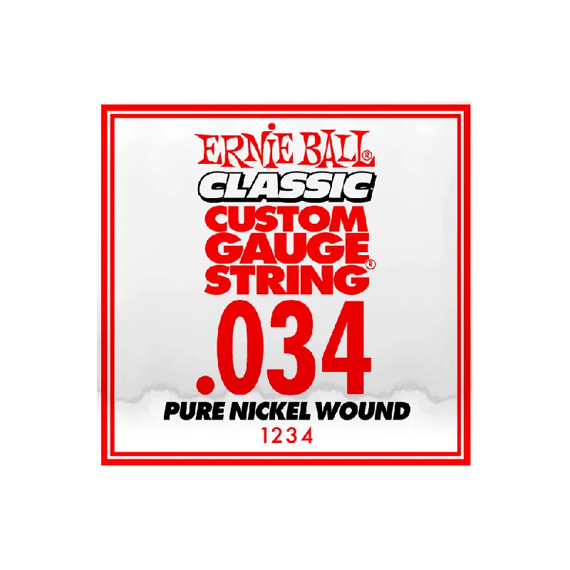 Ernie Ball Classic Slinky Pure Nickel .034w Electric Guitar Single String Affordable
