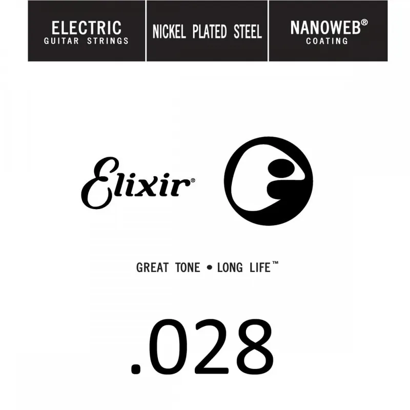 Elixir Nanoweb Nickel Wound 28 (.028") Electric Guitar Single String Low Price