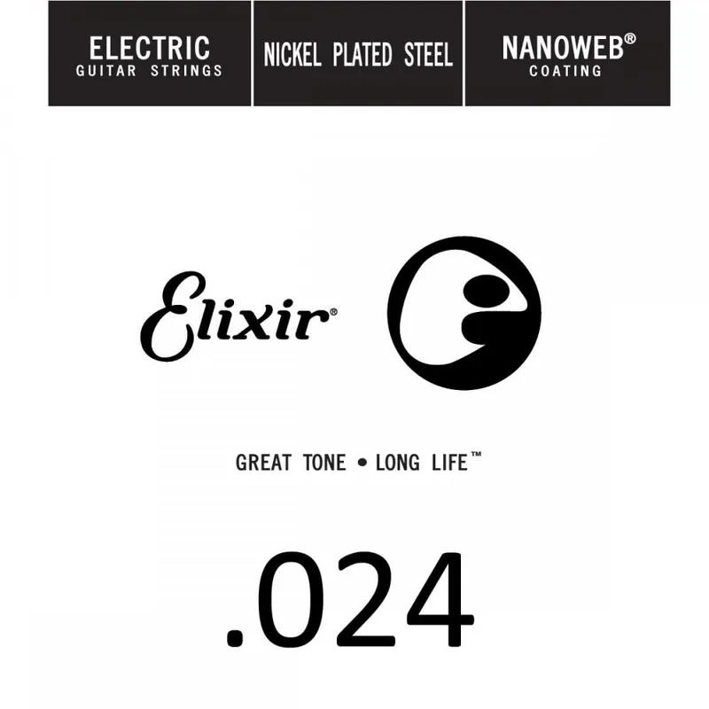 Elixir Nanoweb Nickel Wound 24 (.024") Electric Guitar Single String Flash Sale