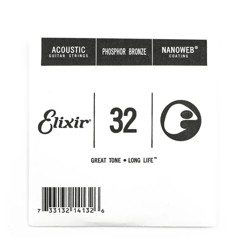 Limited Offer Elixir Nanoweb Phosphor Bronze 32 (.032") Acoustic Guitar Single String
