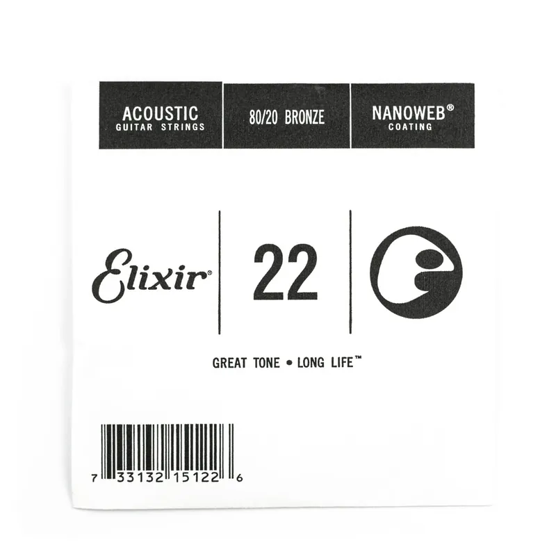 Don’t Miss Out Elixir Nanoweb 80/20 Bronze 22 (.022") Acoustic Guitar Single String