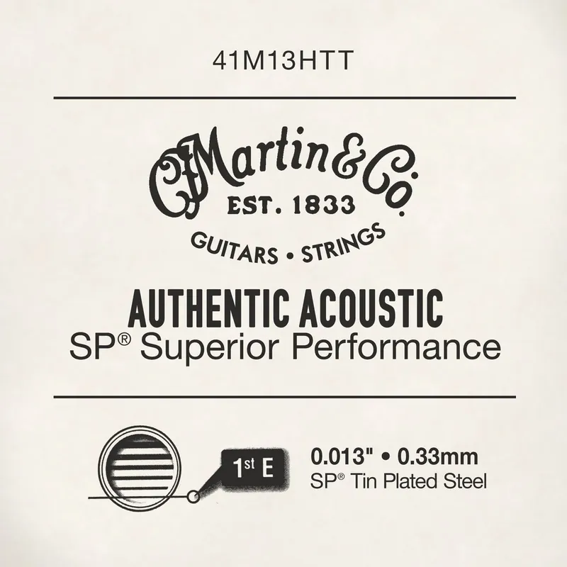 Editor’s Pick Martin 13 (.013") Authentic Acoustic Tin Plated Plain Steel Single String