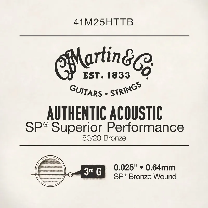Original Martin .025 Authentic Acoustic 80/20 Bronze Single String