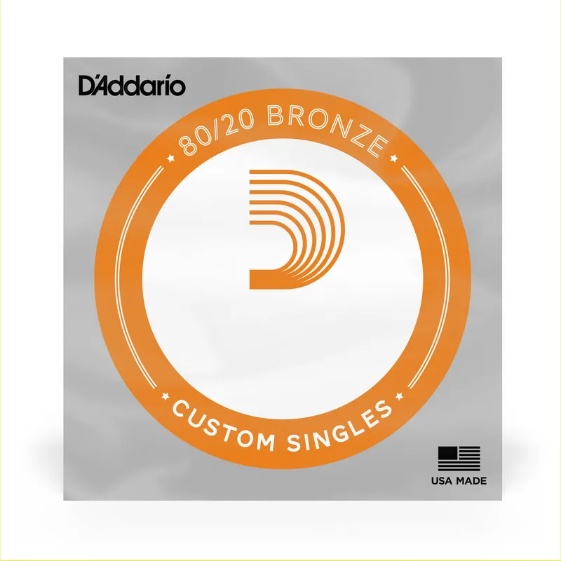 D'Addario 80/20 Bronze 29 (.029") Acoustic Guitar Single String BW029 Modern