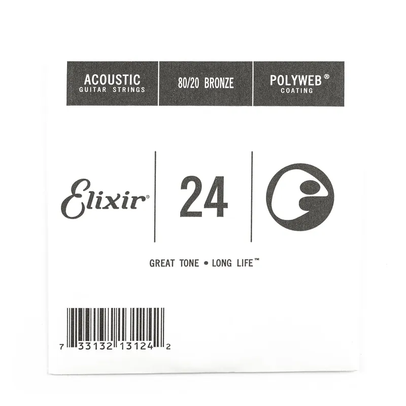 Elixir Polyweb 80/20 Bronze 24 (.024") Acoustic Guitar Single String Bargain