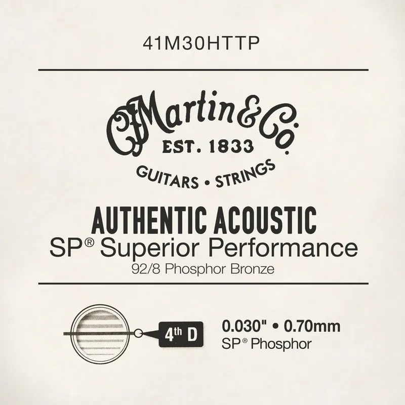 Martin Authentic Acoustic Phosphor Bronze 30 (.030") Acoustic Guitar Single String Limited Edition