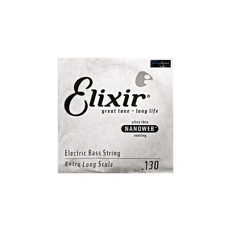 Elixir Nanoweb Nickel Wound 130 (.130") Bass Single String, Extra Long Scale Final Sale