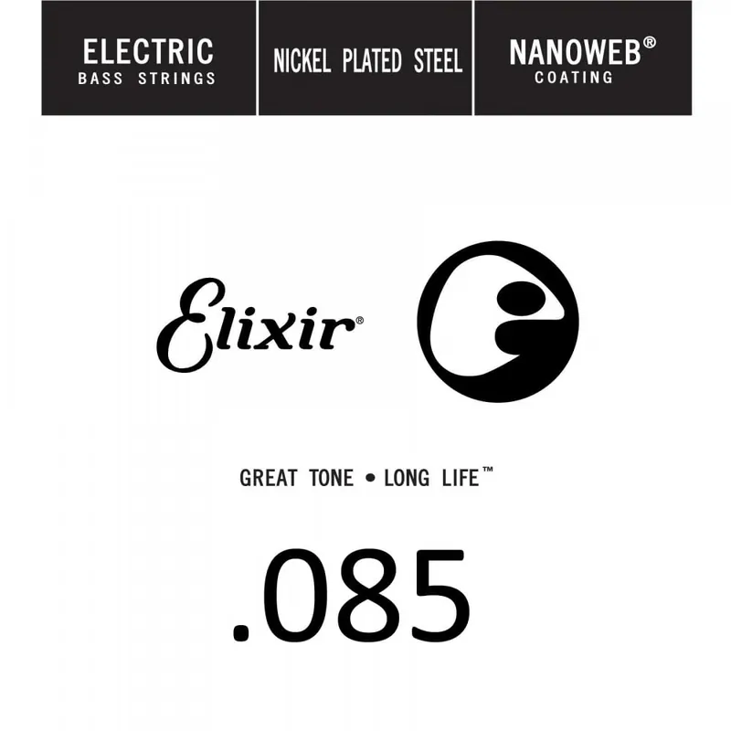 Elixir Nanoweb Nickel Wound 85 (.085") Bass Single String, Long Scale Handmade