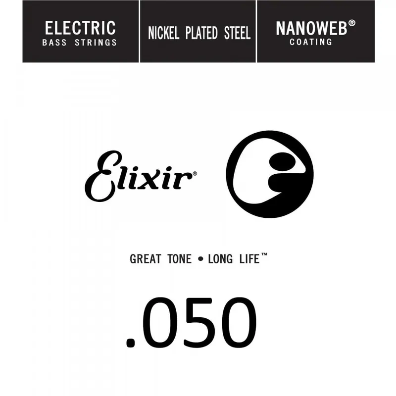 New Release Elixir Nanoweb Nickel Wound 50 (.050") Bass Single String, Long Scale
