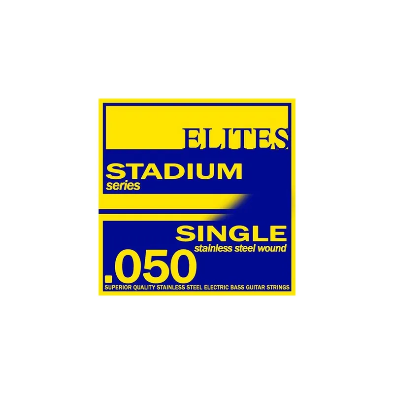 Final Sale Elites Stadium Stainless Steel 50 (.050") Bass Guitar Single String, Long Scale