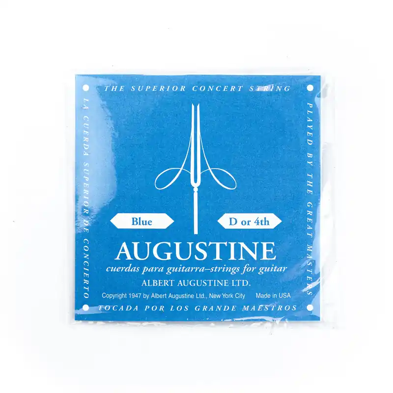 Trusted Brand Augustine Classic/Blue Silver-Wound D-4th (.029") Classical Guitar Single String, High Tension