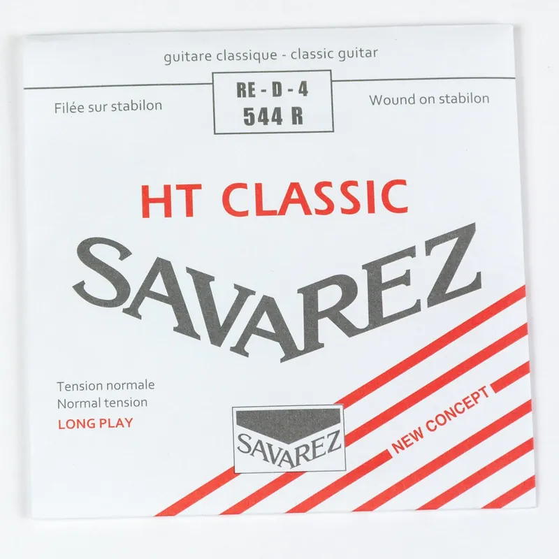 Savarez 544R Red Card Silver Wound Classical Guitar D-4th Single String, Normal Tension Warranty Included