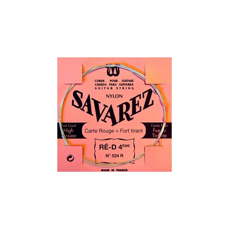 Savarez 524R Red Card Silver Wound Classical Guitar D-4th Single String, High Tension Free Returns