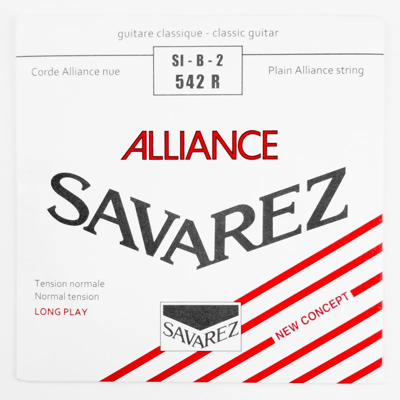Genuine Savarez 542R Red Alliance Nylon Classical Guitar B-2nd Single String, Normal Tension