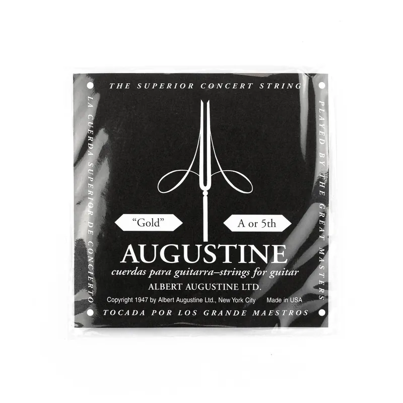 Reduced Price Augustine Classic/Gold Brass-Wound A-5th ( .035") Classical Guitar Single String, Low Tension